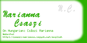 marianna csaszi business card